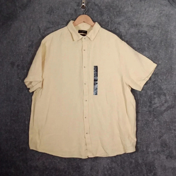 Banana Republic slim fit button up shirt linen blend short sleeve size XXLARGE m - Picture 1 of 7